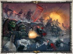 Valhallans flank Orks