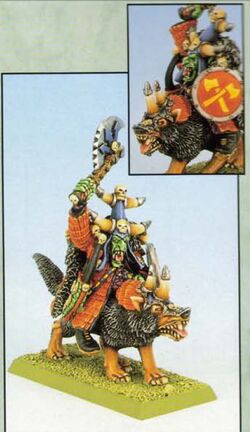 Hobgoblin Chieftain on Giant Wolf 4th Edition Miniature