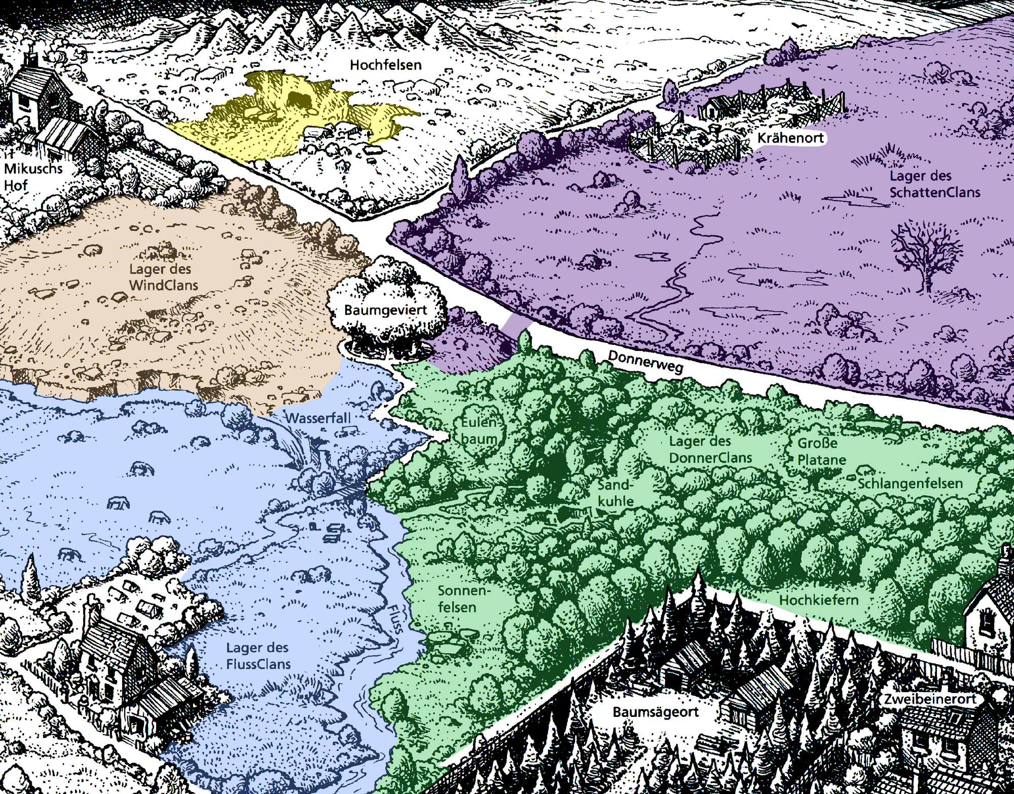 Warrior maps. Коты Воители карта территорий. Карта племен коты Воители. Коты Воители карта территорий небесного племени. Коты Воители карта лагеря речного племени.