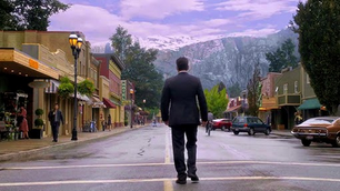 Ethan walking down Main Street