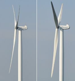 Nordex N90 laufend und gestoppt