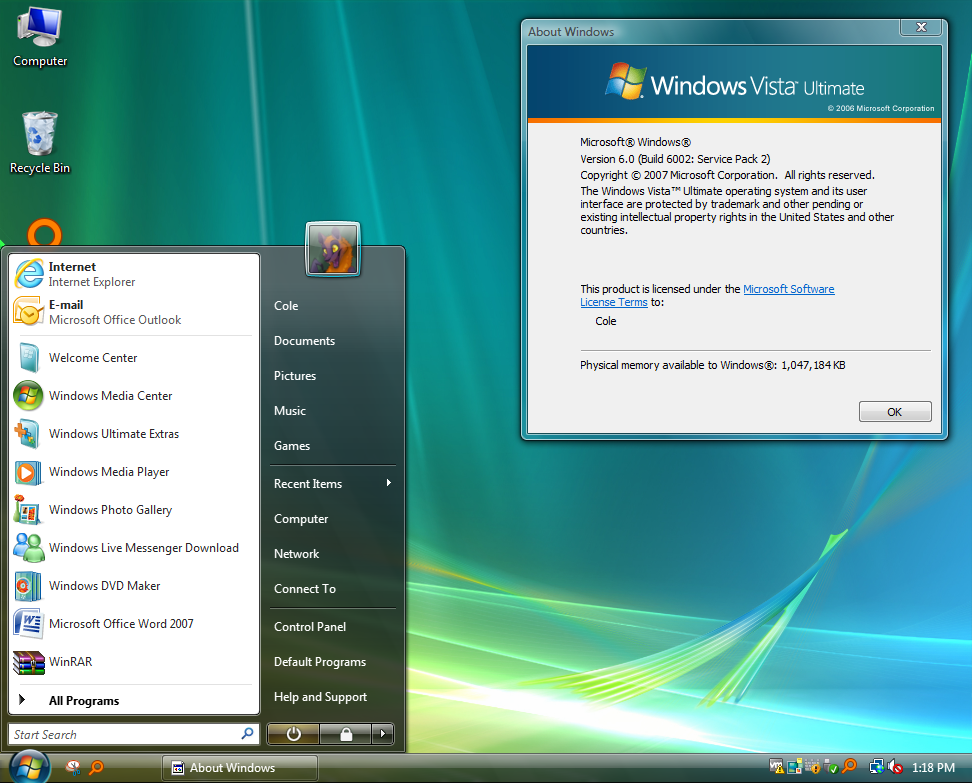 Windows Vista Ultimate Sp1 64 Bit