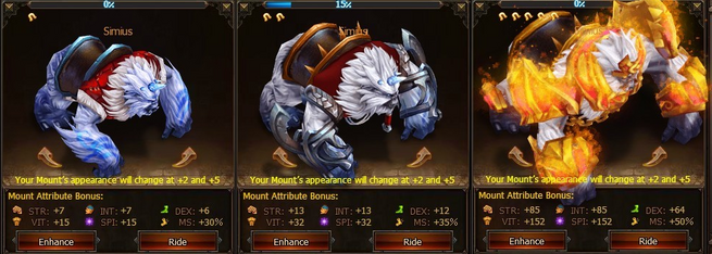 Mounts Simius Appearances