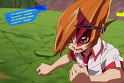 Rei arrives and cheers Yuma on