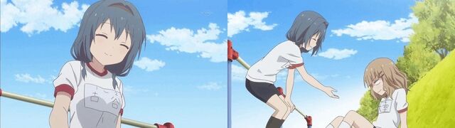 File:Himawari and Sakurako Gym Suit Spats (YuruYuri San Hai).jpg