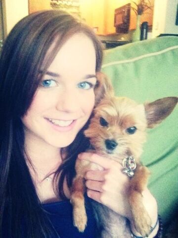 File:Teenage Abigail Mavity with a Dog.jpg