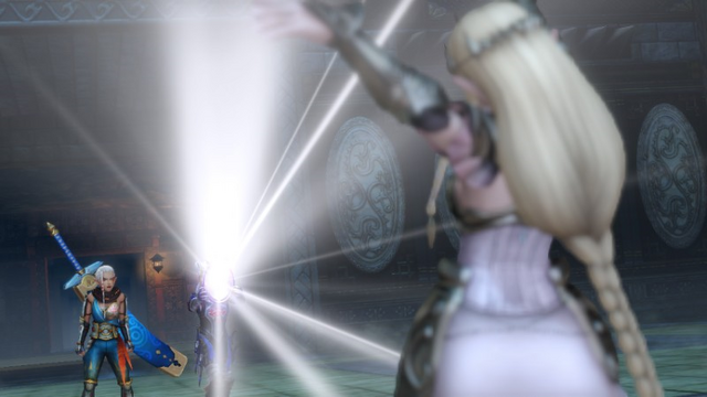 File:Hyrule Warriors The Water Temple Sheik exposing the Zelda Imposter with the Lens of Truth (Cutscene).png