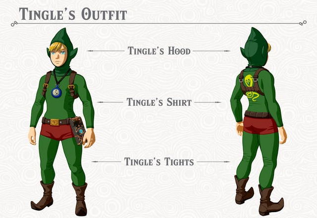 File:Breath of the Wild DLC Armor Tingle Armor Set (Tingle's Hood, Tingle's Shirt, & Tingle's Tights).png